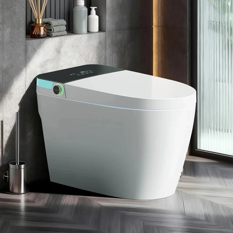 Smart Toilet with Tankless Bidet Wash, Auto Open Lid, 1.28 Gallons Auto Dual Flush, Heat Seat, Warm Wash/Dryer