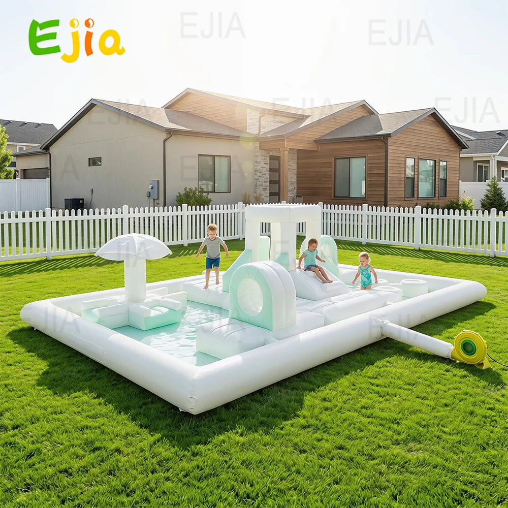 20ft Large  Commercial Inflatable Obstacle Course Bounce House Dry/Water Park Splash Pad Soft Play  Ball Pit Playground For Party Birthday