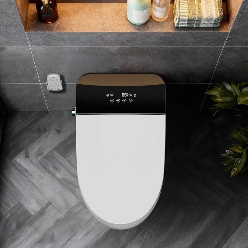 Smart Toilet with Tankless Bidet Wash, Auto Open Lid, 1.28 Gallons Auto Dual Flush, Heat Seat, Warm Wash/Dryer