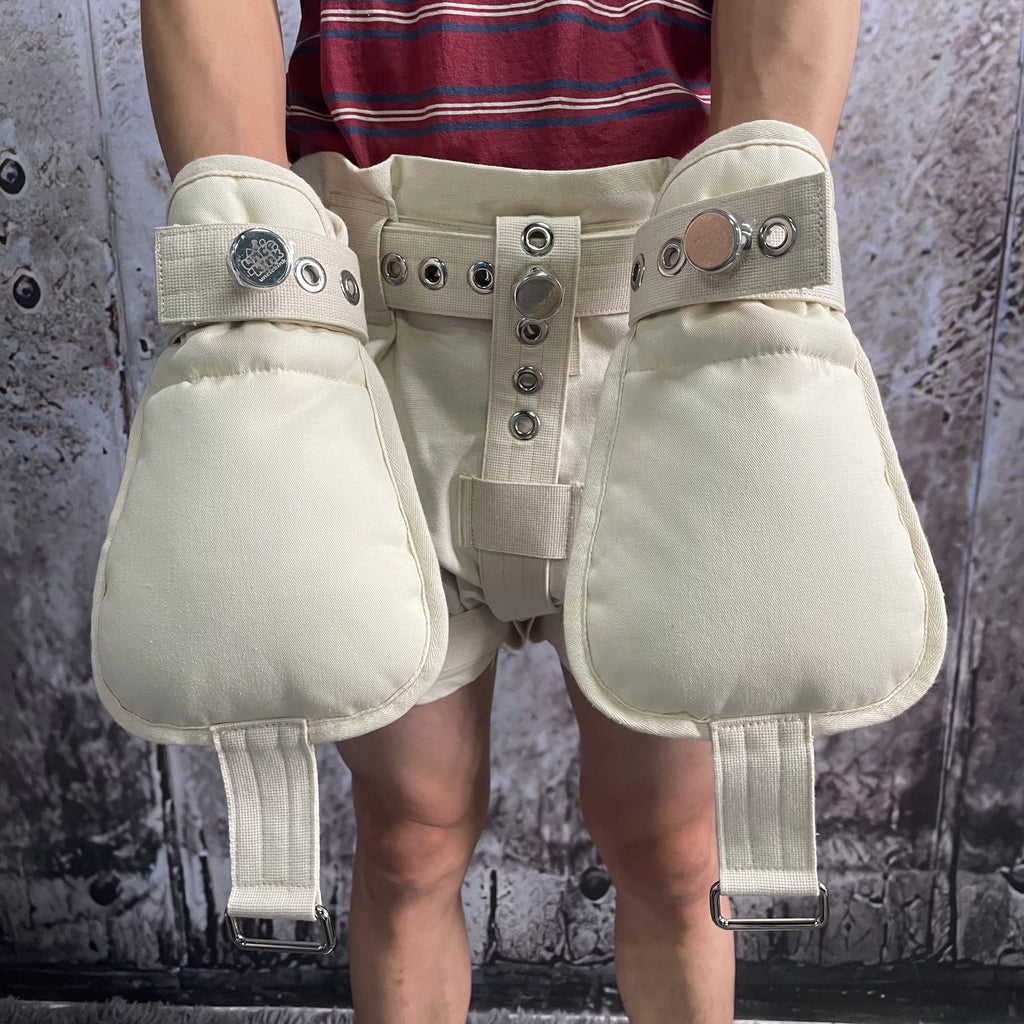 Lockable Wrist Protective Training Mittens Anti-Scratch Guard Shorts with Spiked Massage Insoles Ankle Support Booties Full Body Safety Control Protective Kit Sports Training Behavior Adjustment Gear