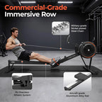 YOSUDA R2 Rowing Machine for Home, Professional Adjustable Air Resistance Rower Machines with Self-Powered Monitor