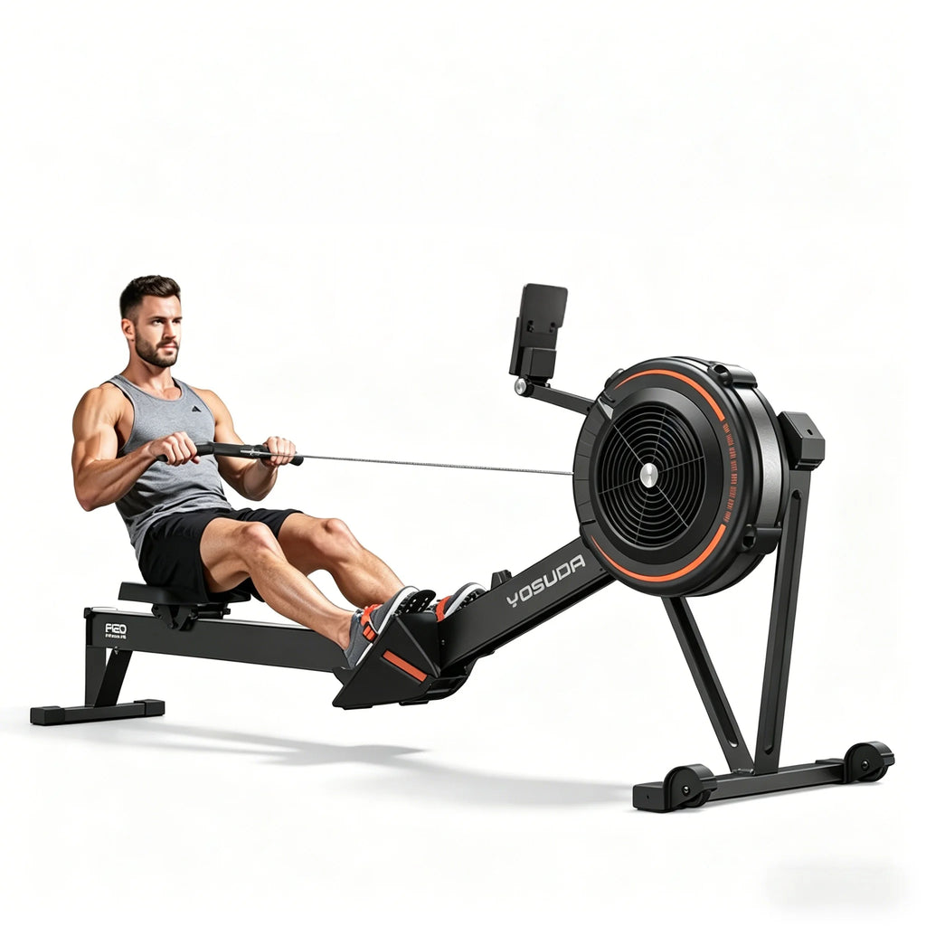 YOSUDA R2 Rowing Machine for Home, Professional Adjustable Air Resistance Rower Machines with Self-Powered Monitor