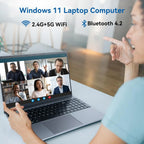 C-S156 15.6"Laptop Computer Windows 11 Quad-Core Celeron N5095 Processors Laptops IPS Display 5000mAh Battery 8GB DDR4 256GB SSD