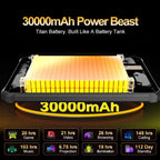 Blackview Active 12 PRO 5G Projector Tablet, Android 15 Rugged Tablet,30000mAh Battery,11'' Display 36GB 256GB  Outdoor Tablets