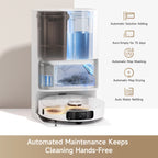 Refurbished 2-in-1 Robot Vacuum and Mop, 10KPa Suction, MopExtend, Self-Emptying Base for 75 Days of Cleaning, Self-cleaning and drying mops, Carpet Boost, L10s Ultra Gen2 Cleaning Bundle