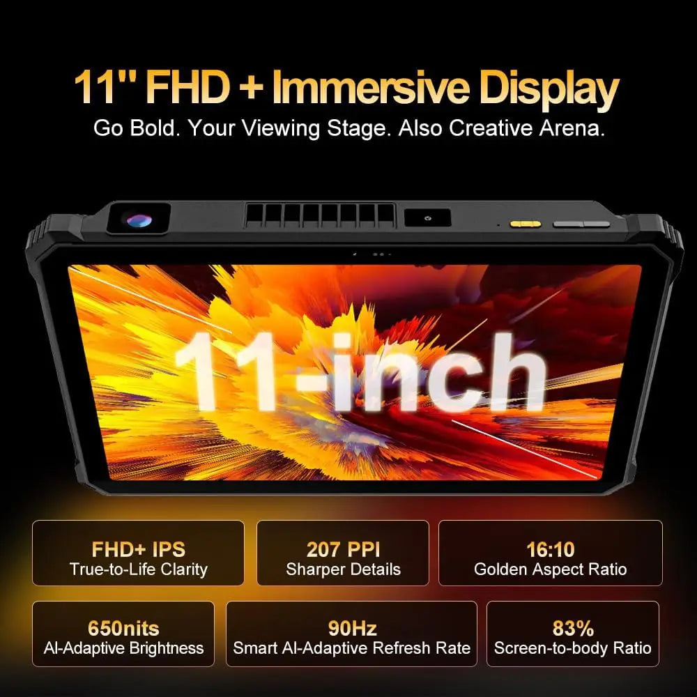 Blackview Active 12 PRO 5G Projector Tablet, Android 15 Rugged Tablet,30000mAh Battery,11'' Display 36GB 256GB  Outdoor Tablets