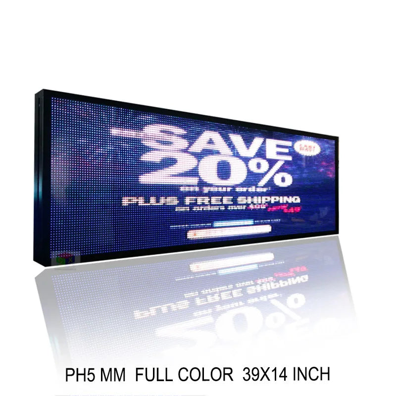Outdoor RGB Full Color P5 Pantalla Led Panel Video LED Message Sign 39"x14" Moving Scrolling Led Display Board For Shop& Windows