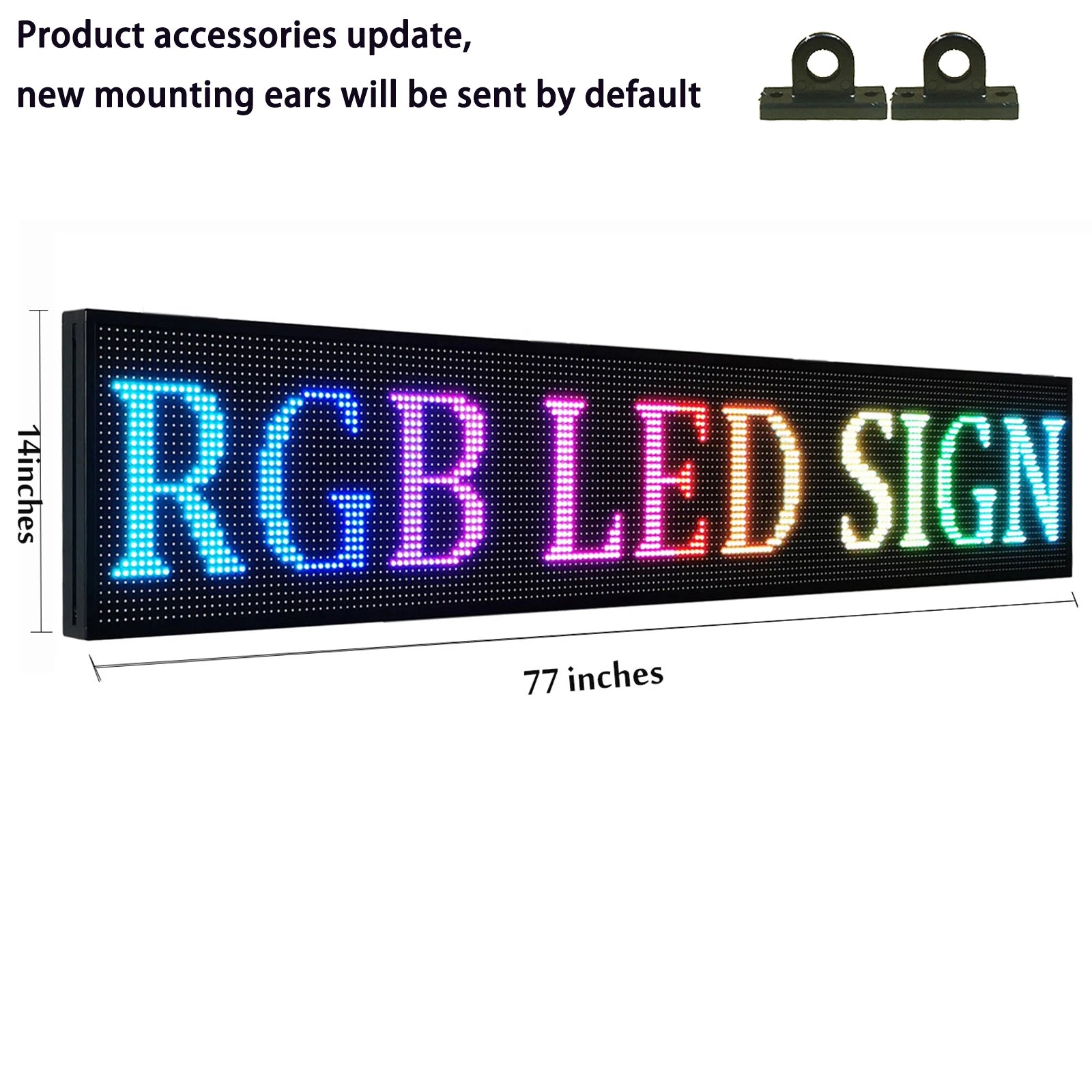 Programmable Led Sign Screen,Semi-Outdoor Digital Custom Word Scrolling  Message Board Wifi Display for Windows (1960x360mm)
