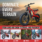 60V 21Ah Electric Bike for Adults, 750W (1500W Peak) Ebike, 35MPH & 50 Miles Range, 20" Fat Tire Mountain Commuter E-Bike, UL