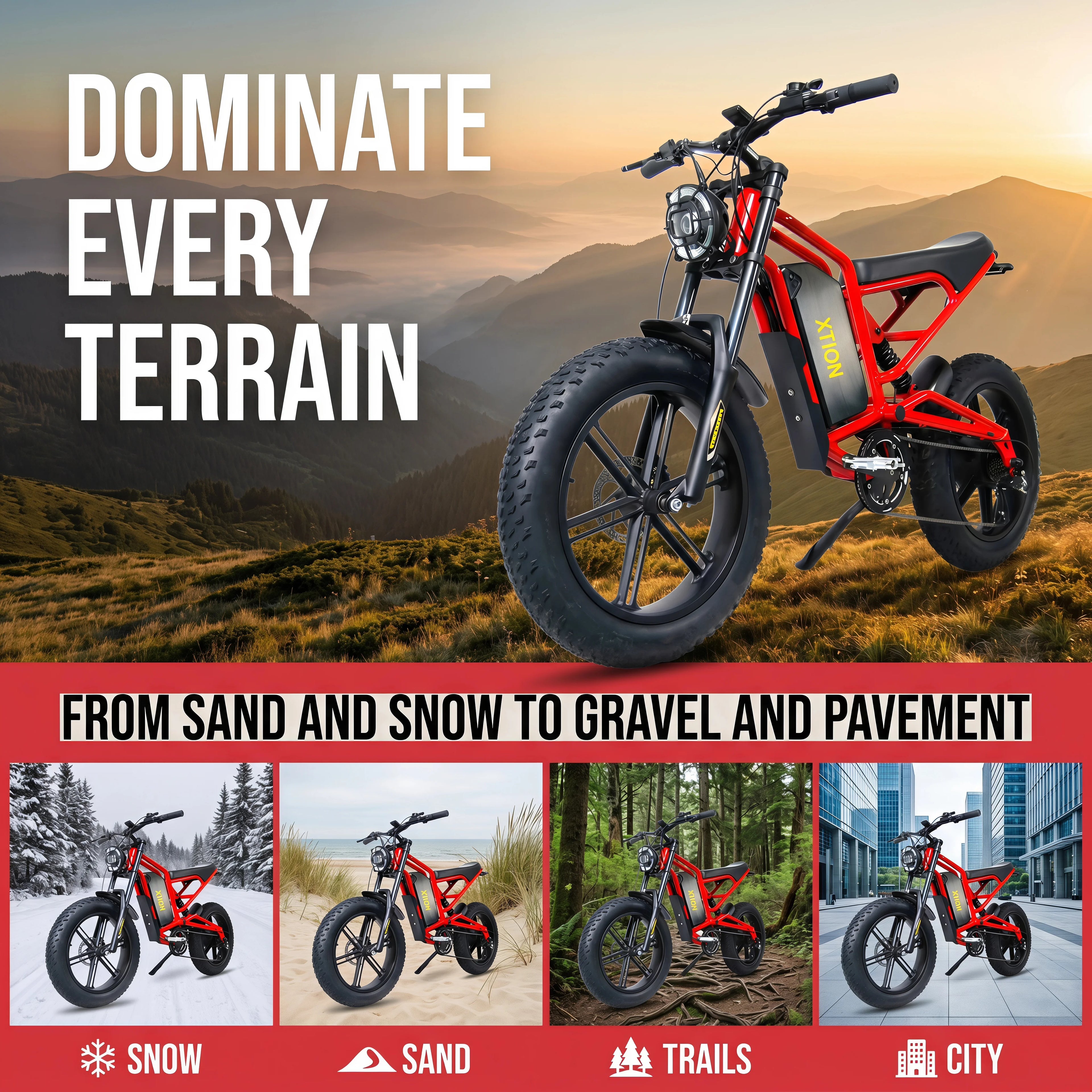 60V 21Ah Electric Bike for Adults, 750W (1500W Peak) Ebike, 35MPH & 50 Miles Range, 20" Fat Tire Mountain Commuter E-Bike, UL