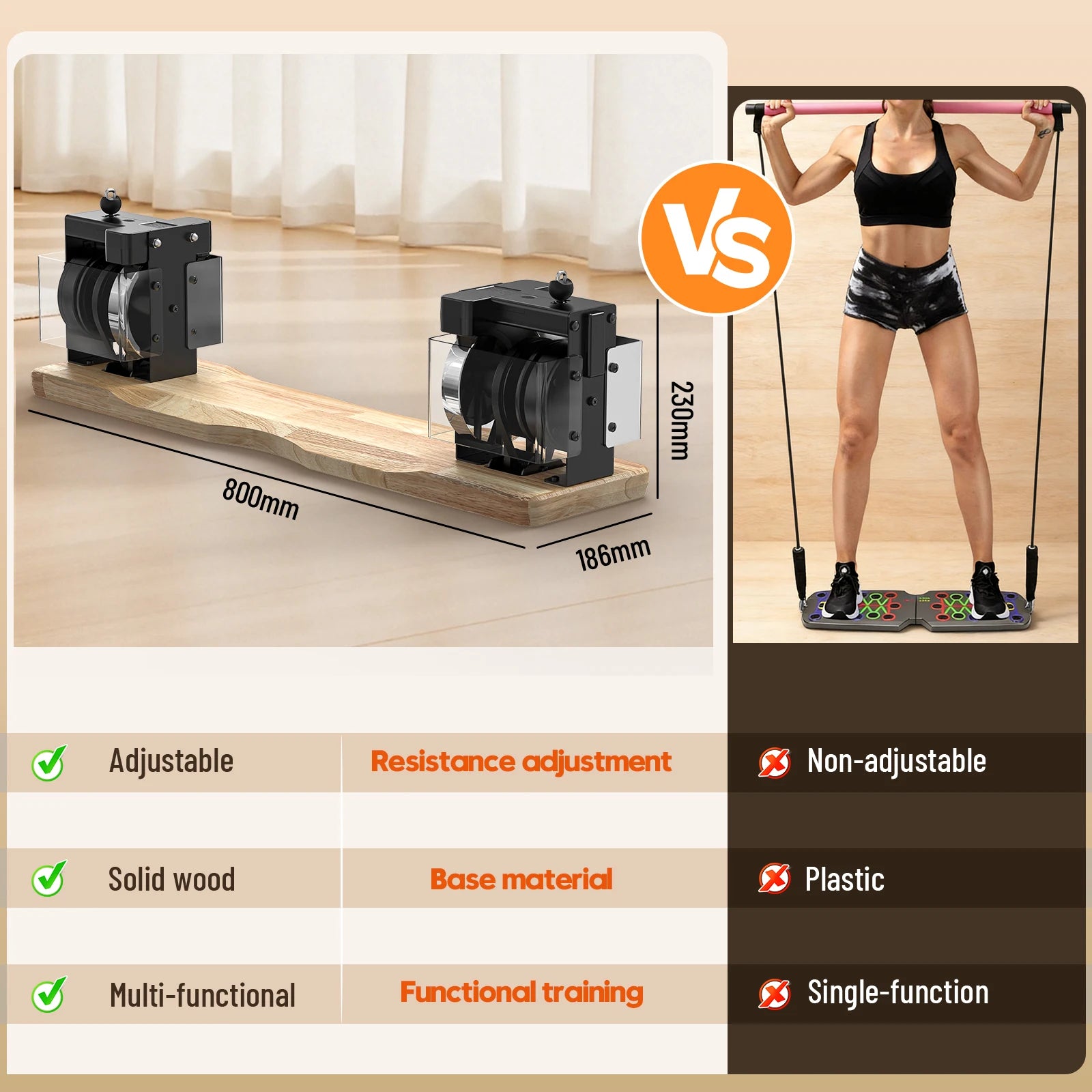 All-in-One Portable Home Gym – 33-45LBS Adjustable Strength Training Machine for Full-Body Workout, 31 Inch