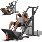 FEIERDUN 3‑in‑1 Leg Press Hack Squat Machine with Ultra-Quiet Pulley System –Adjustable Leg Press Machine for Home Gym