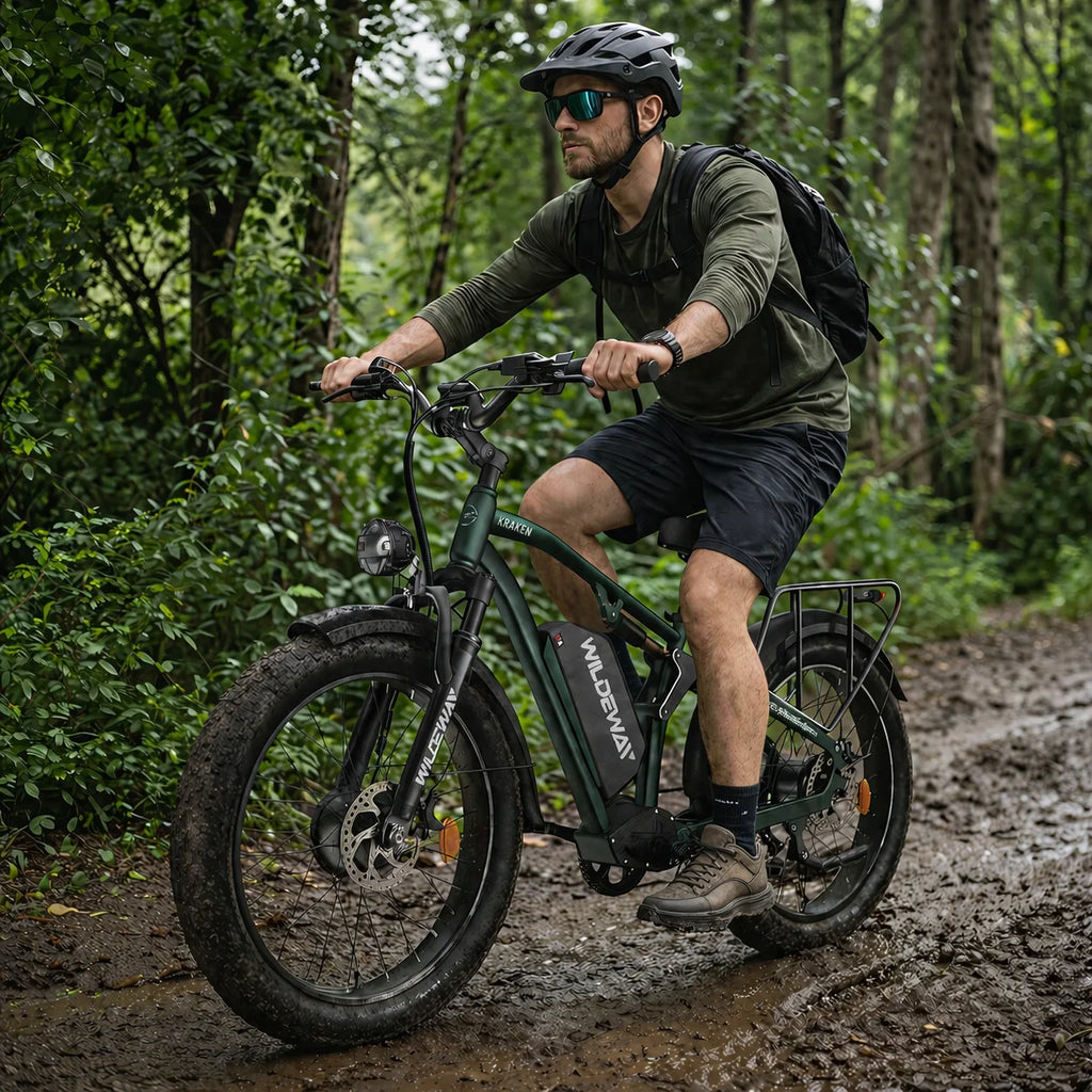 3000W Dual Motor Electric Bike 26' Fat Tire Ebike 32MPH 52V 25Ah Battery 80 Miles Range Full Suspension Off-Road Bicycle for Adults Hydraulic Brakes Snow Sand Mountain