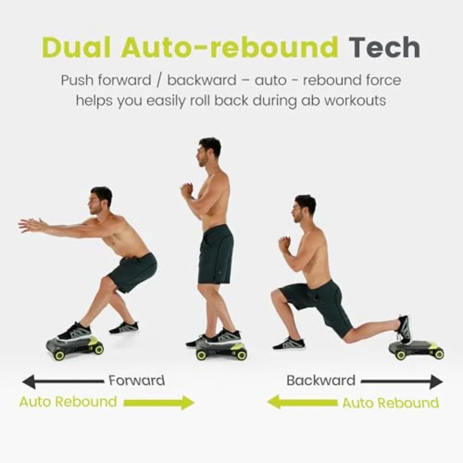 Slide Fit, Ab Roller Board with 4 Wheels, Automatic Rebound Abdominal Wheel for Core Workout, Ab Exercise Equipment, Abdominal