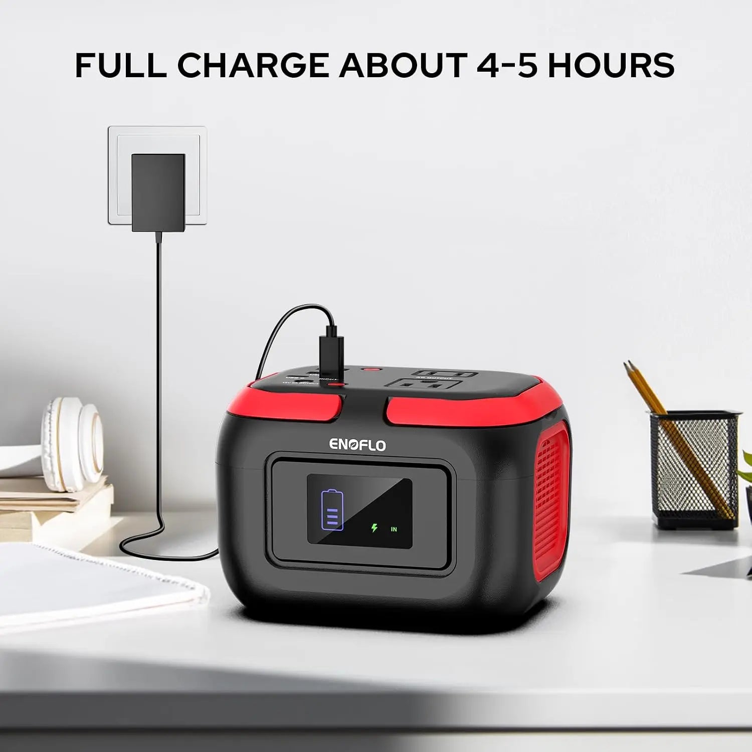 Portable Power Station 97Wh Solar Generator with 110V AC Outlet USB QC3.0 LED Light for Outdoor Camping Home Emergency