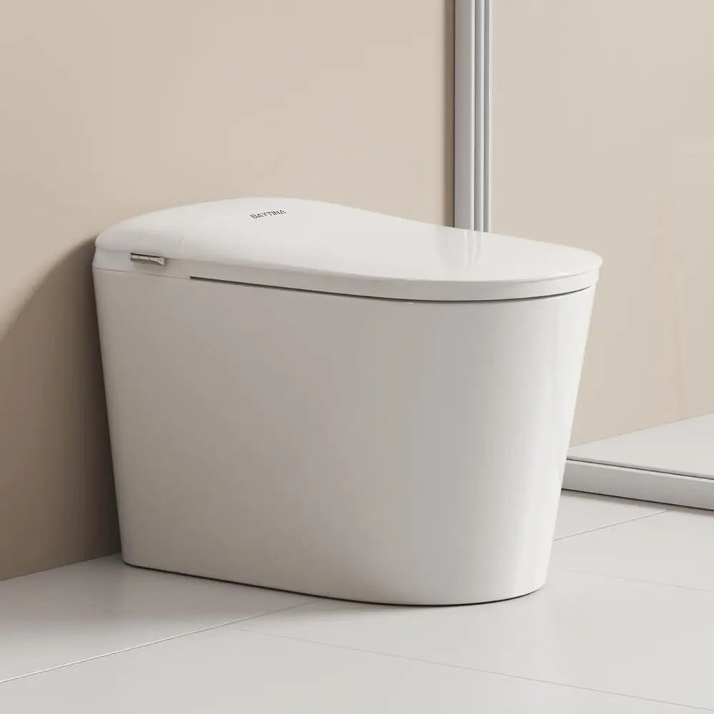 Smart Toilet with ADA Comfort Height Heated Seat, Night Light, Dual Auto Toilet Flushing, Foot Sensor Operation, Modern Elongate