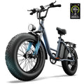 20" Fat Tire Step-Thru Electric Bike, 48V 500W Peak Motor Removable 13Ah Battery E-Bike, Max 45km/h, Shimano 7-Speed, Dual Disc Brake Front Suspension City Commuter Ebike, LCD Color Display, 60km Pure Electric Range, 100km Pe