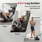 FEIERDUN 3‑in‑1 Leg Press Hack Squat Machine with Ultra-Quiet Pulley System –Adjustable Leg Press Machine for Home Gym