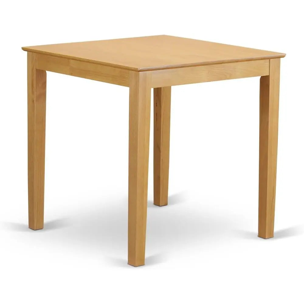 3-Piece Counter Height Pub Set with Square Table and 2 Linen Chairs, 36x36 Inch, Oak Finish