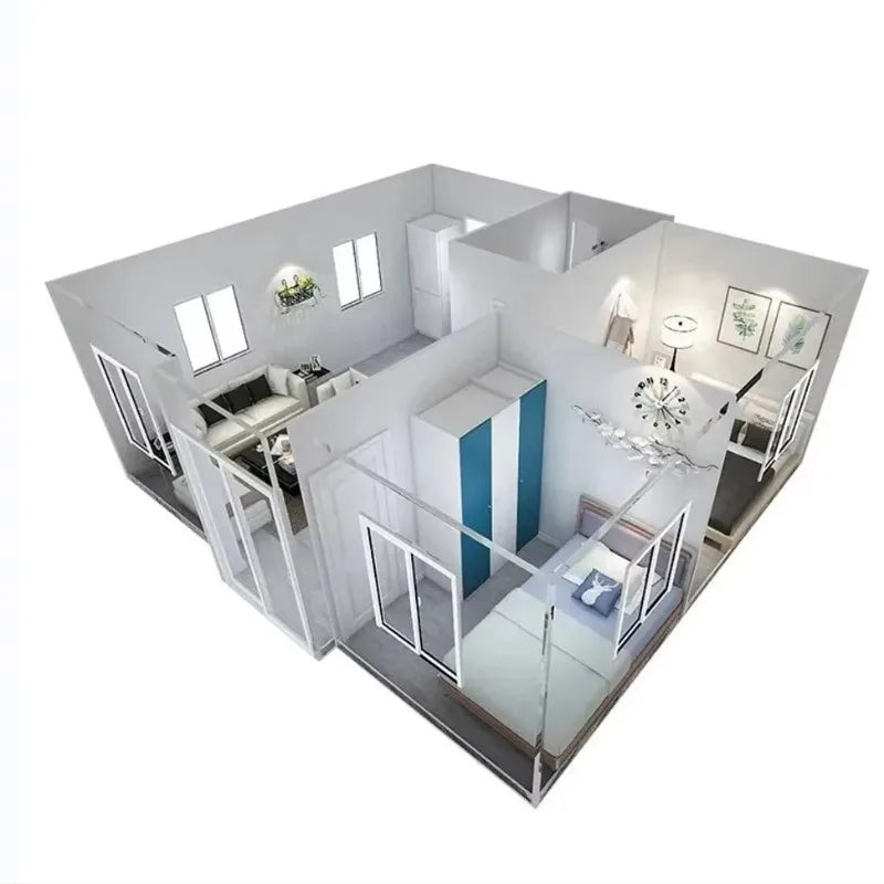 Luxury Villa 20ft 40ft Modular Prefab Tiny Home Modular Room Mobile House Home With 3 Bedroom Granny Flat Pod