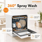 Countertop Dishwasher 800W Portable Mini Dishwasher 6.8L/1.8 Touch Controls Gallon Portable Dishwasher Countertop with 360° Rota