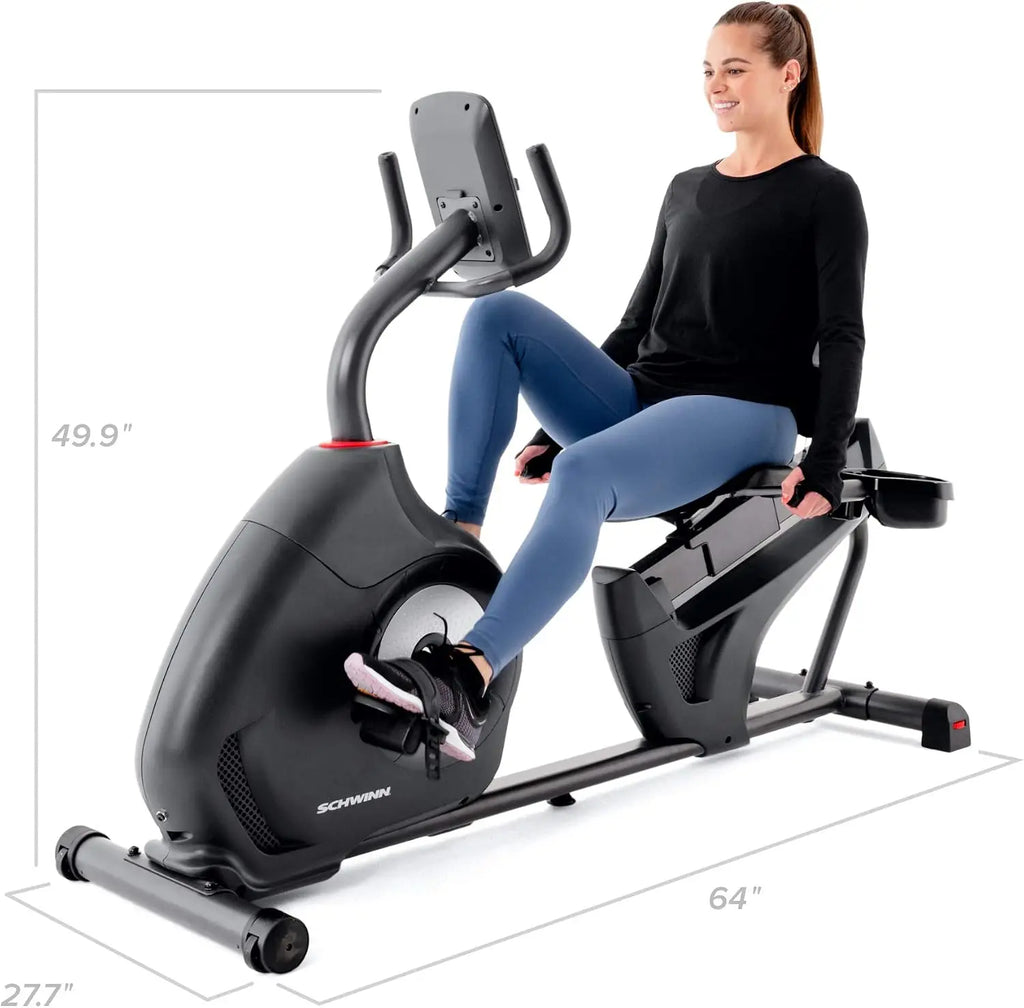 Original Schwinn Fitness Recumbent Bike Series Adjustable Resistance Home Use Quiet Recumbent Exercise Bike Series for Adult Fitness Workout