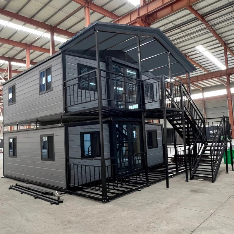 Luxury Mini Container Cottage House Homes - Modern Mobile Prefab Light Steel Tiny House Flat Pack Villa