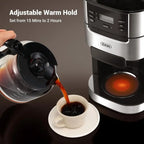 10-Cup Drip Coffee Maker with Built-in Burr Grinder & Programmable Timer, 1.5L Water Tank, Auto Keep-Warm, Reusable Filter - Fre