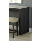 Black 3-Piece Dining Set with Two-Tone Table and Beige Tufted Stools for Dining Room