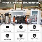 140A Portable Power Station 520WH Emergency Solar Generator Battery Pack Power Bank Outdoor for Camping Laptop Supply RV