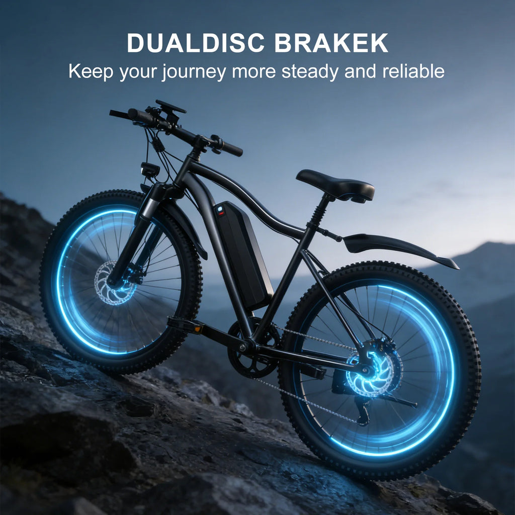 Toofly G73 Electric Bike Adults Electric Bicycle Peak 740W 48V 13AH e bike 26" Fat Tire Mountain Bike 25mph Electric Dirt Bike