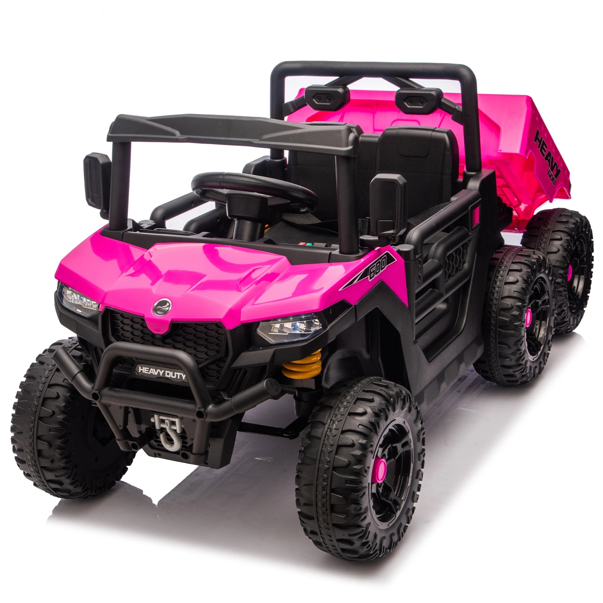 24V 440W Kids Ride on Electric Tractor with Parent Remote Control Suspension Bluetooth Music 1.86-3.41MPH for Kids Pink