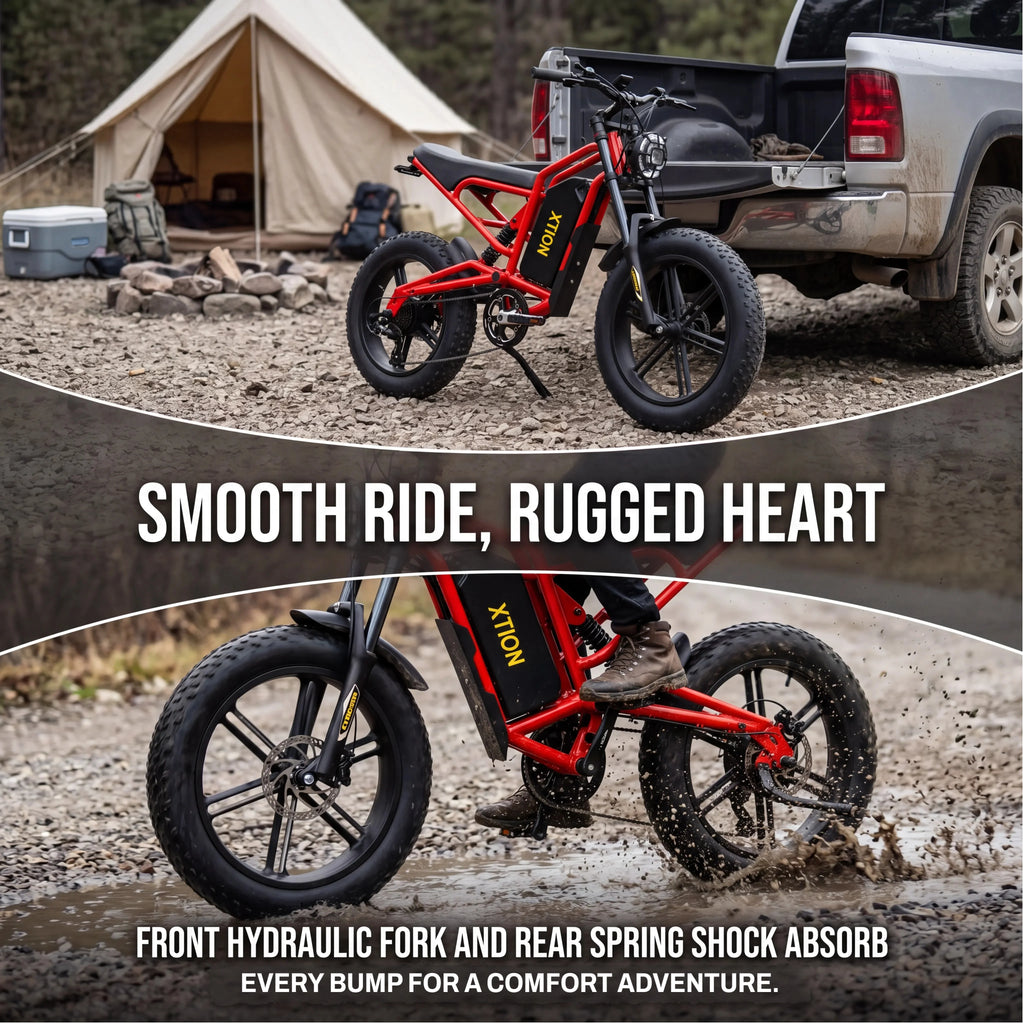 60V 21Ah Electric Bike for Adults, 750W (1500W Peak) Ebike, 35MPH & 50 Miles Range, 20" Fat Tire Mountain Commuter E-Bike, UL