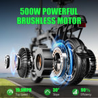 Electric Bike For Adults, Removable Lithium Battery, Brushless Motor 500W, Up To 19.9MPH Speed, Folding E-Bike for Adults, Lightweight and Suitable for Urban Commuting, Electric Bicycles The Best Choice for A Gift