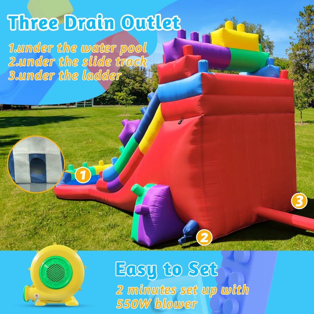 Giant Inflatable Water Slide For Kids Durable Oxford Cloth Summer Backyard Water Park With Splash Pool Children’s Summer Fun