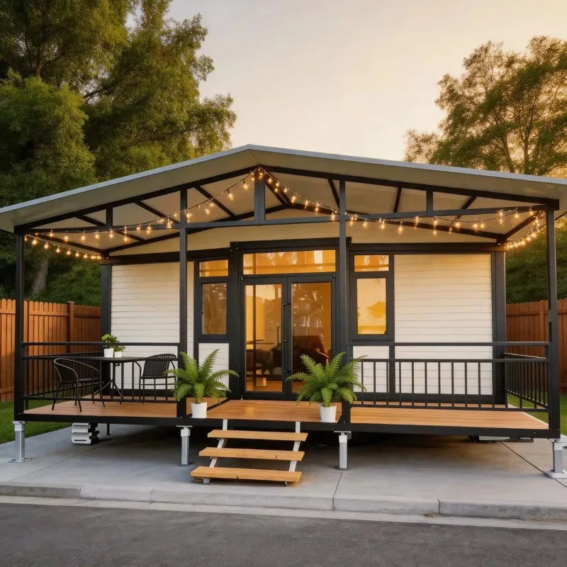 Smart Capsule House: Prefab Tiny Container House with Solar Panels & EV Charger
