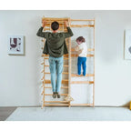 All-in-One Ladder Wall Gym with Cargo Climber, Swing, Rope Ladder, Pull-Up Bar, and Slide - Suitable for Adults and Kids (79)