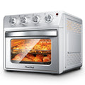 Plum Chef 27.5QT Air Fryer Oven, 6-In-1 Countertop Oven, Air Fry, Bake, Broil, Toast, Warm, Dehydrate, 4 Knob Control, 1600W, Family Size, Silver