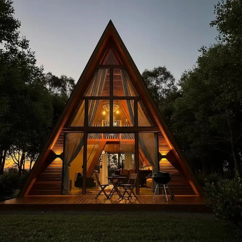 Triangle A Frame Portable Cabin House Modular Wooden Tiny Home Luxury Outdoor Living