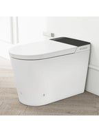 Tankless Smart Toilet with Bidet Built In, Auto Open & Close, Wider Bidet with Heated Seat, Warm Water and Dry, Foot Sensor, LED Display, Remote Control, White