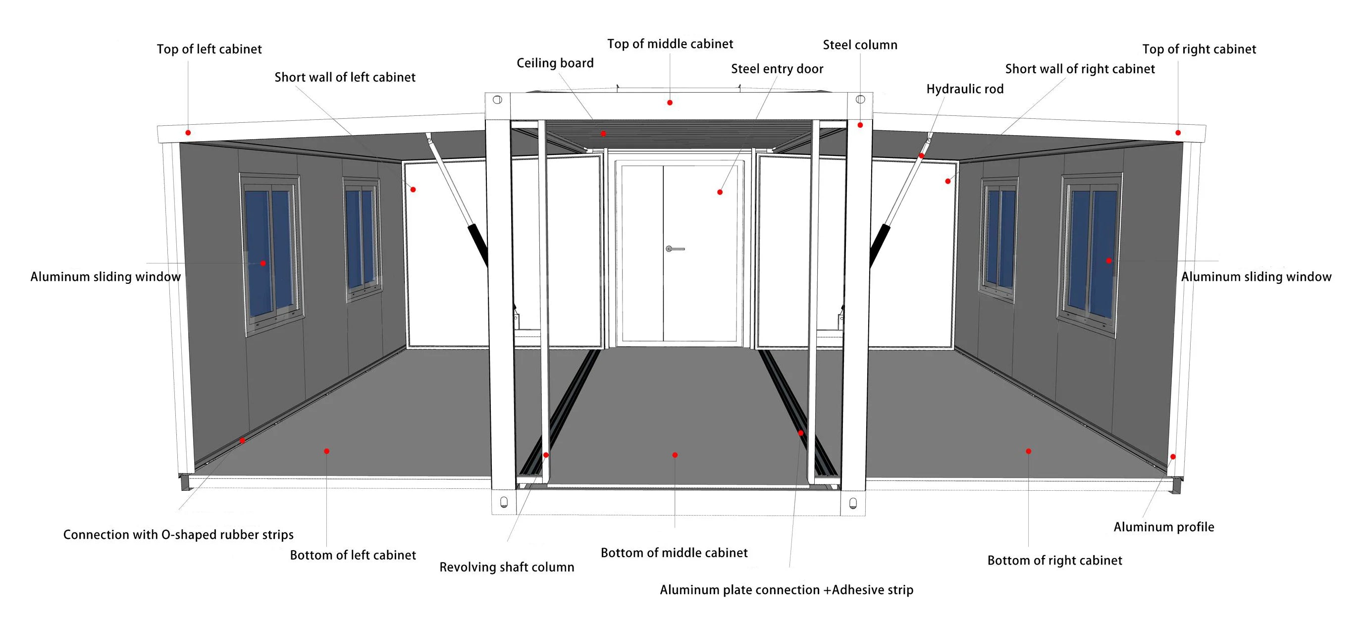 Customized Cheap Wholesale Price Hot Style Prefab Two Bedroom Cabin Trailer Mobile Wood Tiny Home House On Wheels Mobile Prefab
