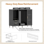 Elegant 47.2 Wide Coffee Bar Cabinet with Ridge Space, Gold Accents, and Wine Glass Rack for Home Storage
