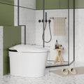 Smart Integrated Toilet with Bidet Function, Heated Seat, Remote Control, Foot & Side Button Flush, Arc-Shape Spray Wand (4 Clea