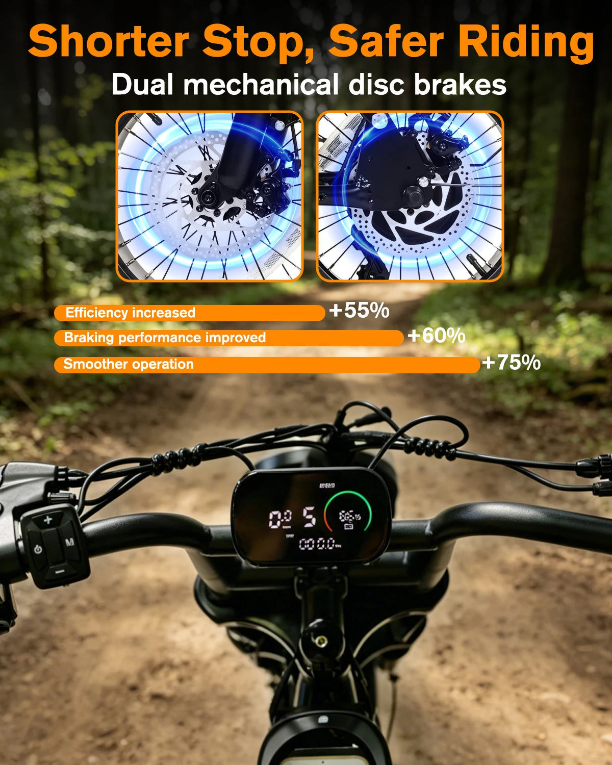 Bodywel M16PRO 16" Electric Bike for Adults/Teens, Peak 1500W48V 15.6Ah Battery,Off-Road Motorcycle Full Suspension Fat Tire All-Terrain ebike US stock