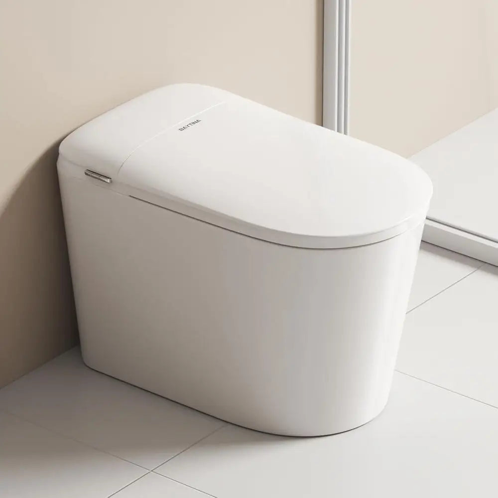 Smart Toilet with Heated Seat, Night Light, Dual Auto Flush, Foot Sensor Operation, Modern Elongated One-Piece ADA Height Toilet