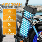 48V 20AH Removable Battery Electric Bike - 1000W, 80-Mile Range, 20 Tires for Adults