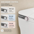 Smart Toilet With Built In Bidet One Piece Ceramic Bidet Toilet Auto Flush Auto Lid Foot Sensor Flush Instant Warm Water Sprayer Warm Air Dryer Ambient Night Light White