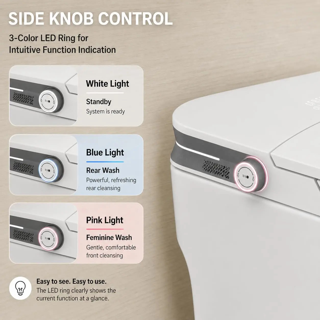 Smart Toilet With Built In Bidet One Piece Ceramic Bidet Toilet Auto Flush Auto Lid Foot Sensor Flush Instant Warm Water Sprayer Warm Air Dryer Ambient Night Light White