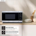900W 0.9 Cu Ft Countertop Microwave with Turntable, Stainless Steel