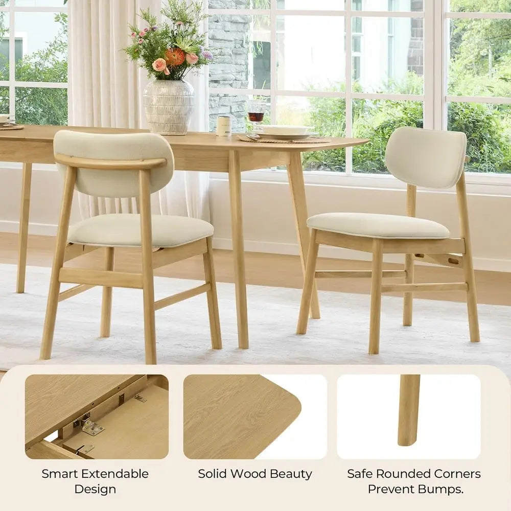 5-Piece Dining Set with Chairs, Compact Modern Table for 4, Kitchen & Dining Furniture, Rubberwood and Oak Veneer
